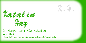 katalin haz business card